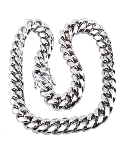 

miami cuban link chain necklace men hip hop gold silver necklaces stainless steel jewelry5536684