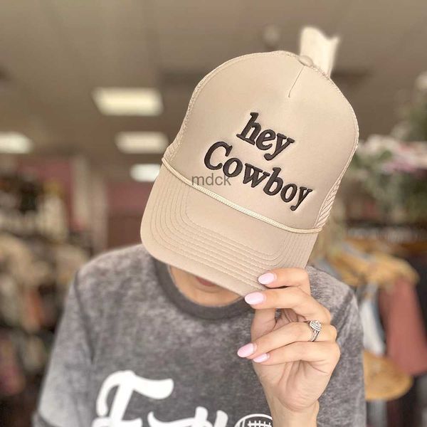 

ball caps hey cowboy trucker hat embroidery pink woman baseball cap mom hats ventilate beach mesh caps hkd230718, Blue;gray