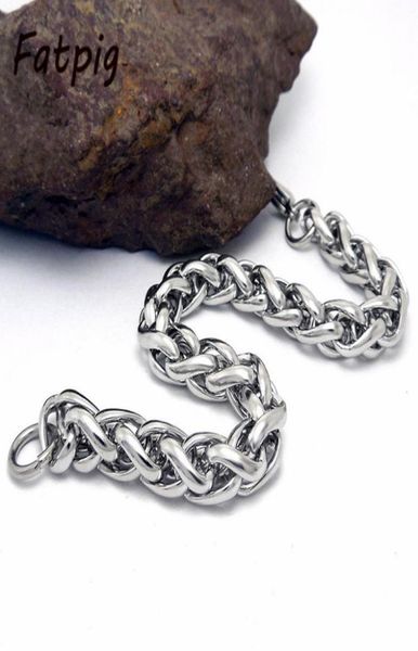 

whole 1pcs stainless steel men chain bangle bracelet jewelry accessories link chain bangle5527151, Black