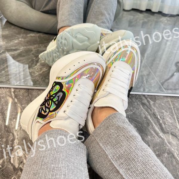 

luxury reflective leather dad shoes space stitching material sneakers designer sneakers modern autumn winter trendy shoes xsd230403, Black