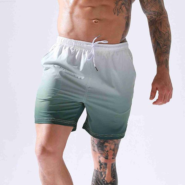 

men's shorts 2023 men's sport short gradient swim shorts summer quick dry pocket beach shorts hawaiian board shorts men clothing r, White;black