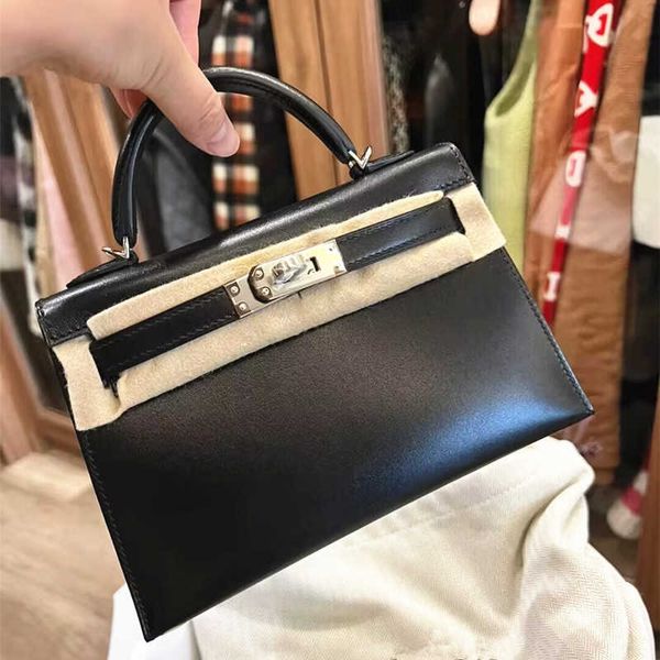 

designer kelys tote bag second generation box bag silver buckle 2023 new smooth leather handbag single shoulder messenger women's mini