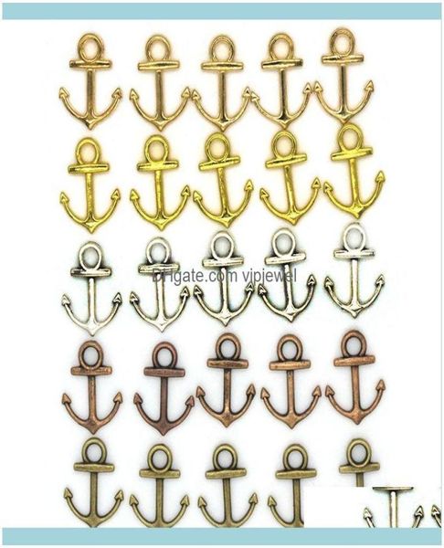 

findings components jewelry1000pcs 14x19mm diy jewelry aessories 5 colors bronze sier gold color alloy vintage ocean anchor charms2364205, Bronze;silver