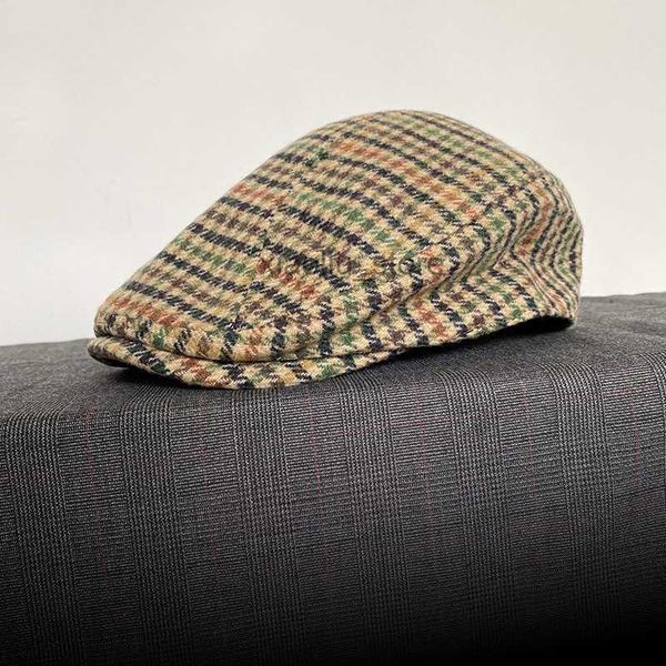 

newsboy hats classic plaid stripe newsboy cap for men women winter wool flat ivy vintage gatsbay hat irish outdoor cabbie beret bjm94 hkd230, Blue;gray