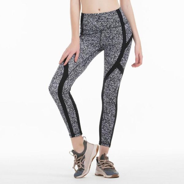 

splicing yoga pants high waist women sports gym wear leggings elastic fitness lady overall full tights workout6293507