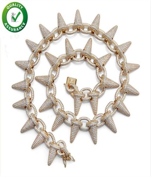

hip hop jewelry designer necklace iced out chains mens luxury necklaces brand gold diamond cuban link big rivet punk statement bli8695579, Silver