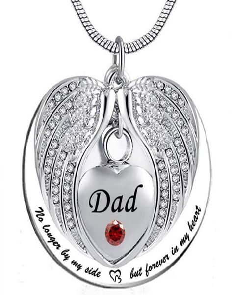 

no longer by my side but forever in my heart dad cremation ashes urn pendant stainless steel waterproof necklace4006848, Silver
