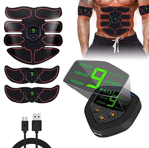 

abdominal muscle stimulator abs ems trainer body toning fitness usb rechargeable muscle toner workout machine men women training 28232876