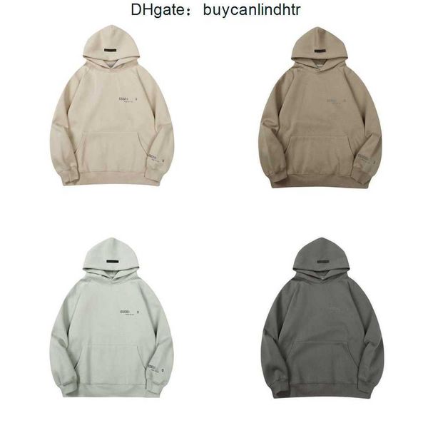 

designer ess hoodie essentail hoodie mens womens letter print zipper design section long sleeve round neck loose sweater white gray cotton s, Black