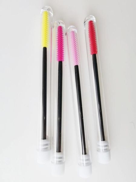 

test silicone mascara eyelash spoolies brushes lash applicator disposable mascara wand with holder2529438