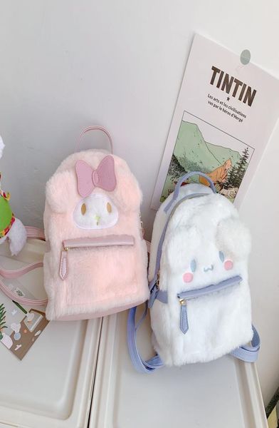 

backpacks kawaii sanrioed my melody cinnamoroll cartoon plush bag anime soft stuffed animals plushie backpack girls doll christmas7926779