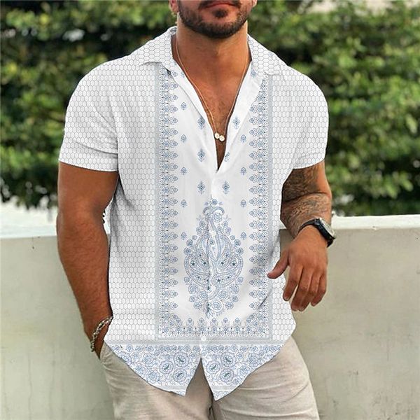 

men's t shirts fashion shirt simple pattern short sleeve clothes loose beach vacation t shirt lapel for man t 230717, White;black