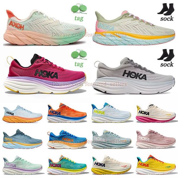 

hokas shoes womens hoka one one bondi clifton 8 9 running shoes mens trainers people carbon triple black on white cloud jogging fitness snea