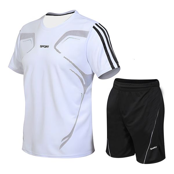 

mens tracksuits summer 3d printing sports quick dry street gym sportswear comfortable tight tshirtshorts two piece set 230718, Gray