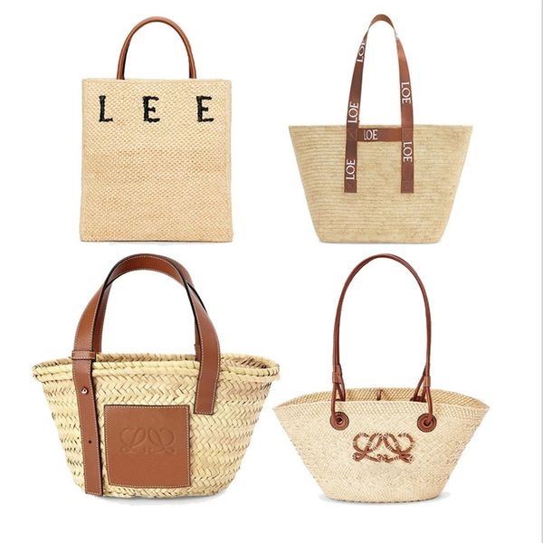

a5 tote raffias basket summer beach bags womens straw anagram shoulder bag fold shipping handbag anagram basket underarm travel bag designer
