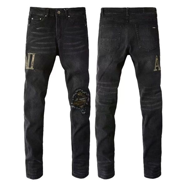 

designer jeans mens miri jeans fashion cool style denim pant distressed ripped biker embroidery luxury jean slim fit motorcycle trend cotton, Blue