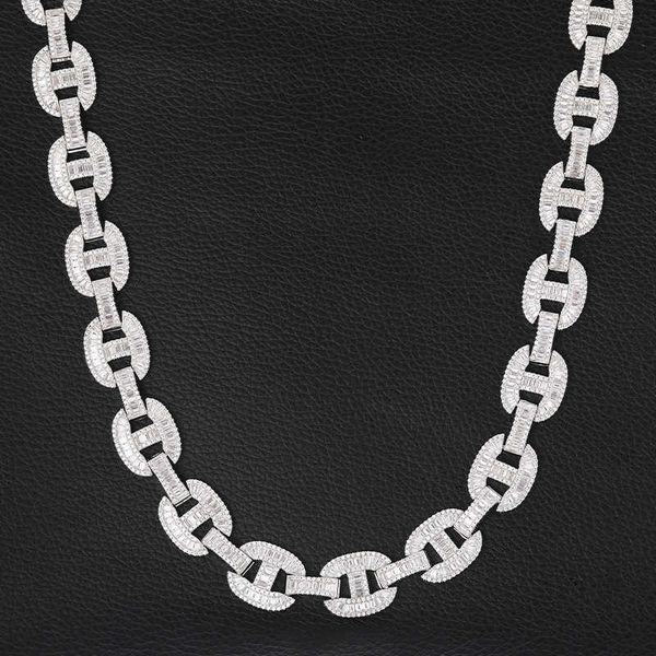 

s925 sterling silver hip hop necklace jewelry t square stone japanese cuban chain real gold electroplated necklace