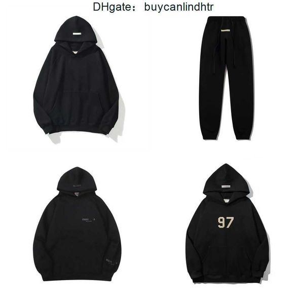

2021 designer warm hooded hoodies sweater men's women's fashion streetwear pullover sweatshirt loose hoodie couple ess essentail h, Black