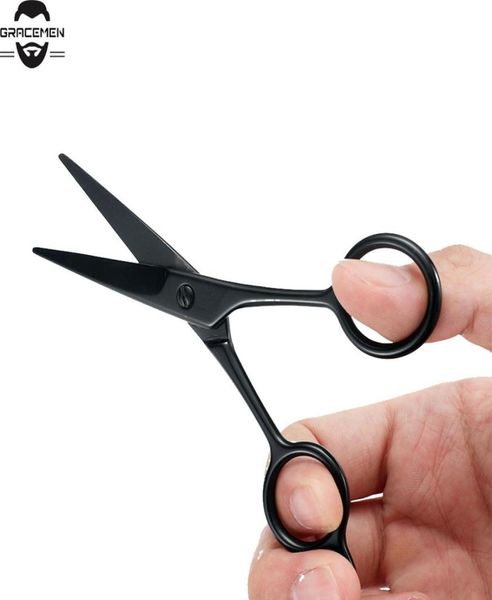 

moq 100 pcs customized logo black scissors for beard moustache whiskers goatee and hairs stainless steel grooming tool8907115