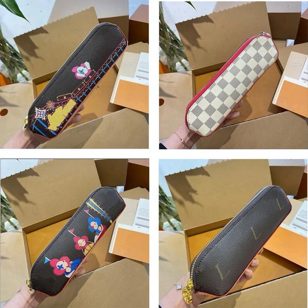 

pencil case designer sunflower doll doodle wallet stylish colorful letter leopard women portable storage wallets card holder clutch bag purs, Red;black