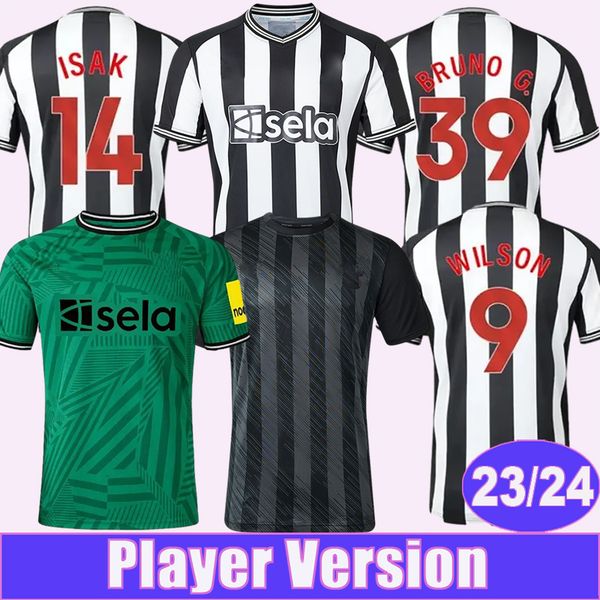 

2023 24 wilson player version mens soccer jerseys targett joelinton almiron bruno g. lascelles home away training wear football shirts short, Black;yellow