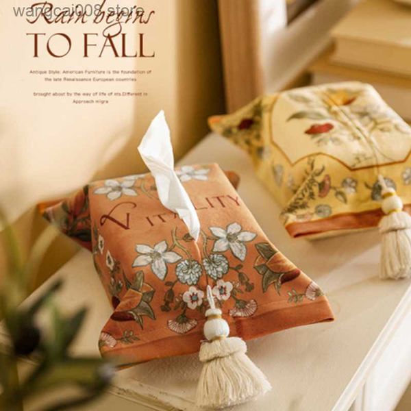 

car tissue box vintage tissue box car tissue bag vintage household tissue box kitchen high-end paper storage printing creative drawer wholes