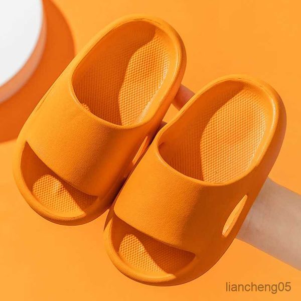 

slipper summer children' boy girl slippers solid color comfortable breathable non-slip home bathroom beach r230805, Black;grey