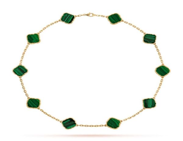 

jewelry designers necklace for women trendy fashion lucky clovers necklaces 10 motifs bracelet and earrings set chain party stainl7219633, Black