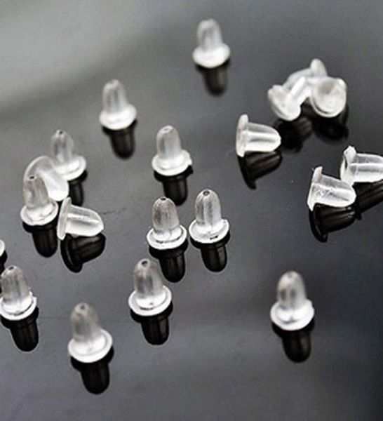 

500 pcslot plastic silicone earring backs sers diy jewelry findings components earnuts stud earring plugs accessories2155863, White