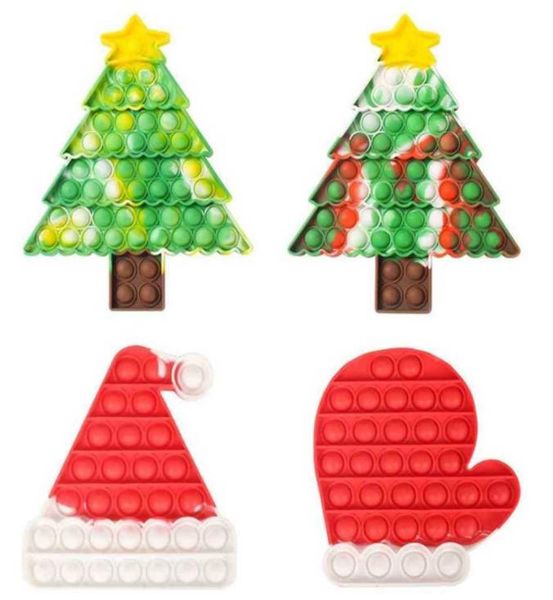 

christmas trees pioneer silicone toys pop push bubble santa claus autism stress reliever children sensory decompression puzzle squeez4456297