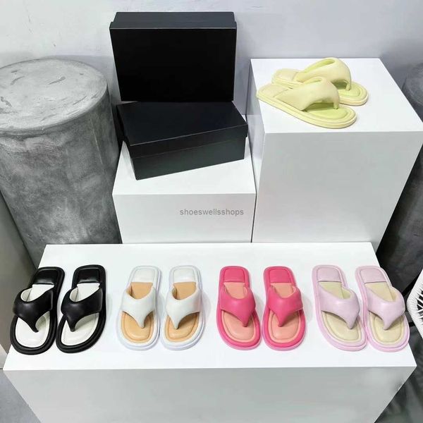

2022 spring new sandal slipper white fat flip flops bread thick soles high slippers sandals platform shoes 01, Black