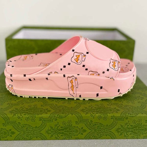 

womens platform sandals rubber slides designer men anti-slip slippers luxury flats thick bottom beach flip flops multi-season and multi-plac, Black