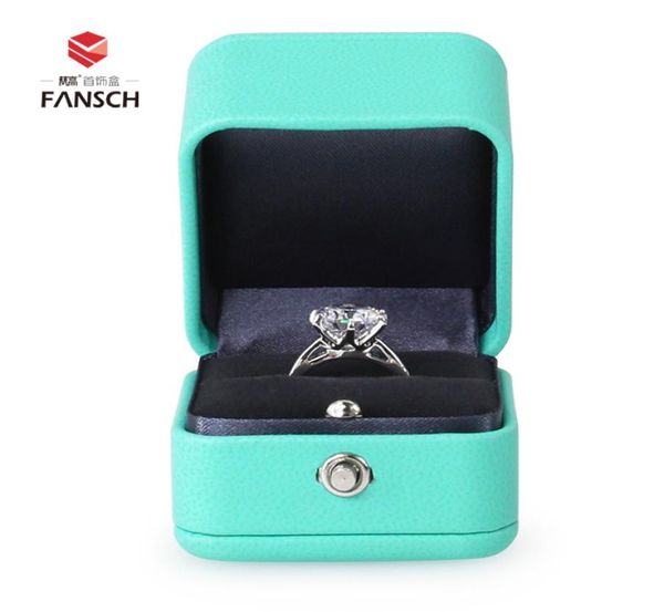 

wedding proposal ring box creative brand highgrade pu leather jewelry diamond ring box difu blue4915095, Black;white