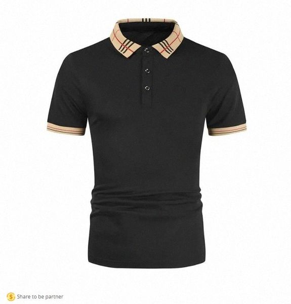 

men's polos shirt brand clothing cotton short sleeve business casual striped designer homme camisa breathable k8ti#, White;black