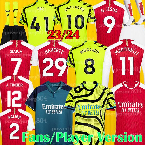 

23 24 havertz #29 gunner rice soccer jersey long sleeve smith g.jesus saka player tee 2024 football t-shirts men kids kit pink jersey black, White;black