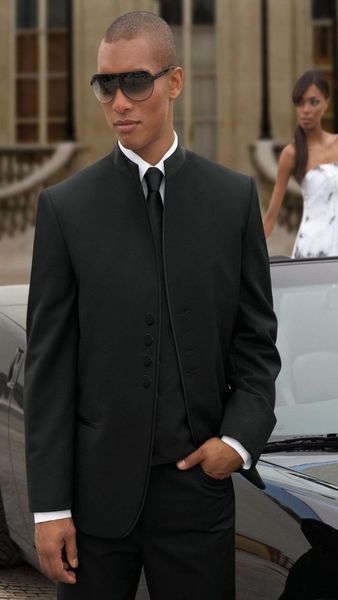 

brand new four buttons black groom tuxedos man groomsmen men wedding suits bridegroom jacketpantstievest h9555123638, Black;gray
