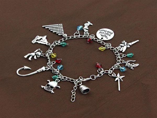 

peter pan themed charm bracelet faith trust pixie dust pipe180d2633536, Black