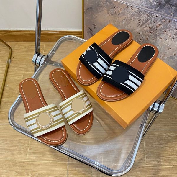 

summer women slippers scuffs summer new letter embroidered slippers for women outerwear flat bottom slippers beach shoes outside home beach, Black