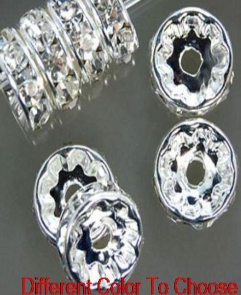 

8mm 600 pcslot mixed gold and silver plated white clear crystal rhinestone spacer beads jewelry findings rondelle loose bead g235998180