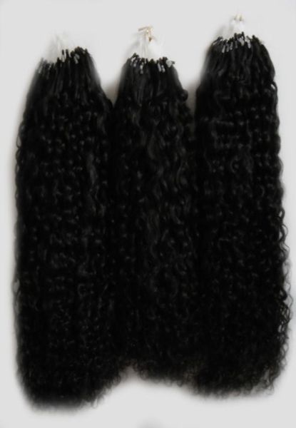 

natural color afro kinky curly micro loop hair extensions 300g mongolian kinky curly hair micro link hair extensions human 300s9093035, Black