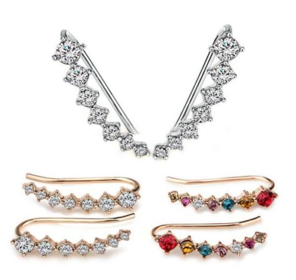 

20pairlot new punk rock rhinestone ear cuff wrap earring piercing ear clip cartilage2701921, Silver