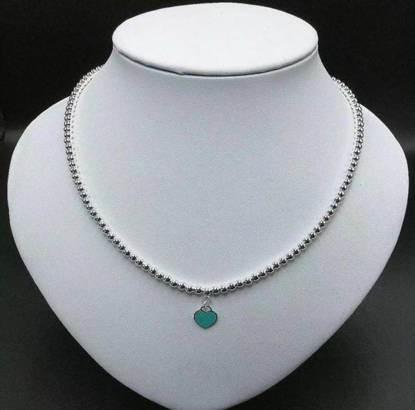 

chains 11 925 sterling silver classic fashion mini epoxy heart pendant 4mm round bead necklace ladies holiday jewelry gift9489542