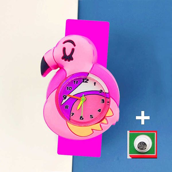 

baby watch 3d cartoon children's watch birthday gift 1-15 year old girl boy children's learning time toy watch clock backup batter, Slivery;golden