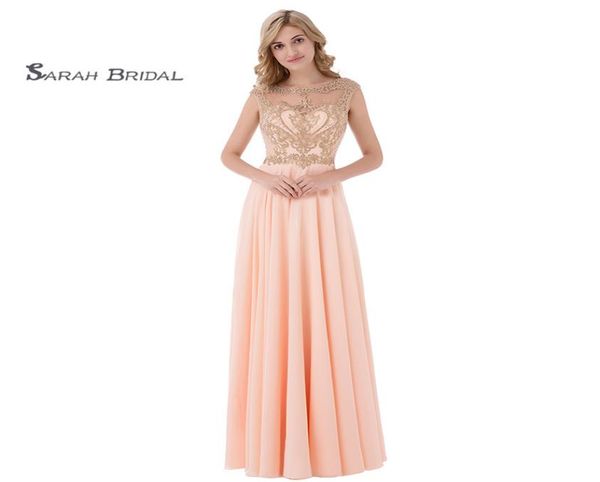 

elegant sleeveless jewel hollow floor length prom dresses ruched beads chiffon aline homecoming dress in stock lx4751841285, Black