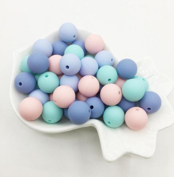 

100pcs1set 15mm silicone teething necklace beads diy jewelry for baby mommy9317169