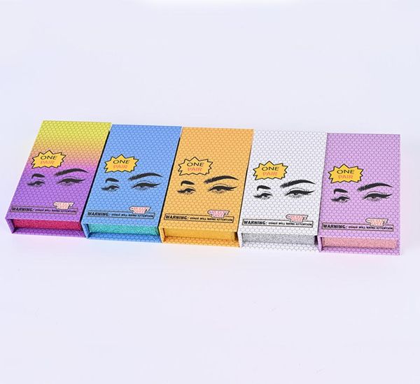 

empty mink lash eyelashes packaging box white blue yellow purple 5 colors for choose eyelash whole7434218
