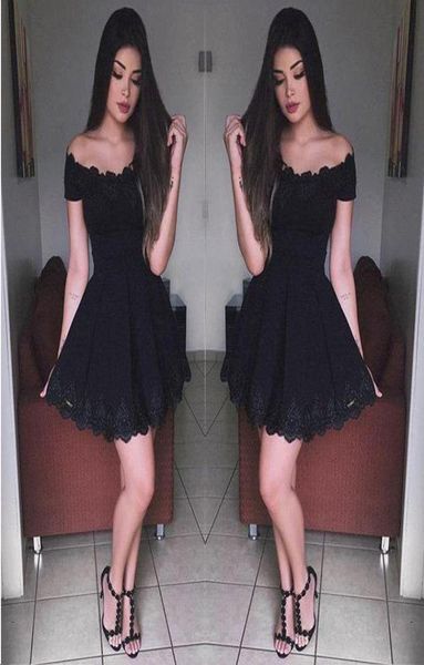 

latest designs little black dress off the shoulder cocktail dresses lace appliques aline short homecoming graduation dress party 5829017, Blue;pink