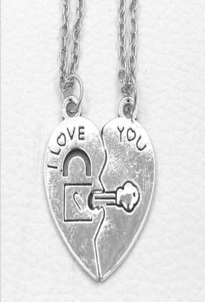 

i love you broken heart necklace friends pendant necklaces boys girls lover gift fashion jewelry4799102, Silver