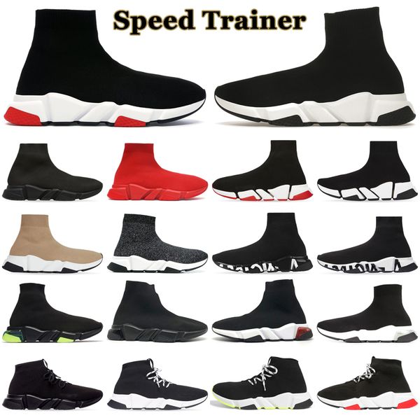 

2023 sock shoes men women chaussures black white red beige neon volt outdoor clearsole lace up casual platform sneakers