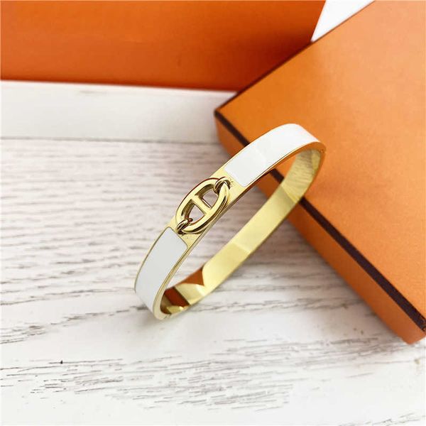 

designer hemrres bracelet nose h pig fashion versatile trend multi color enamel dropping glue personalized niche bracelet t3qp, Black